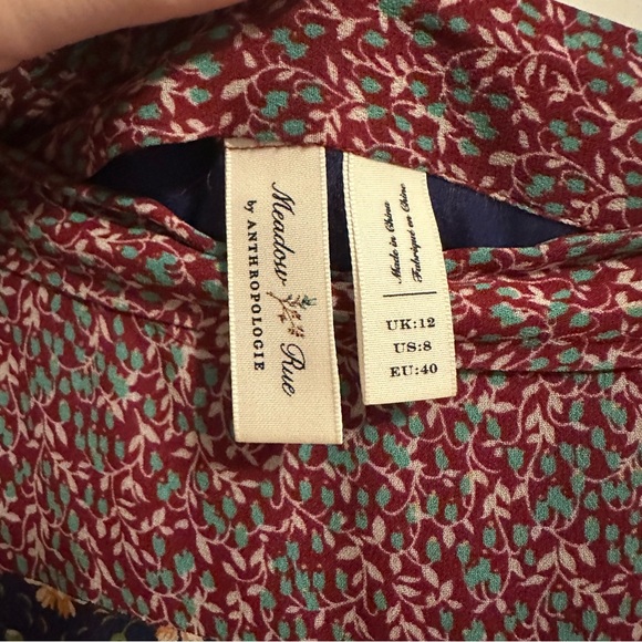 Anthropologie Meadow Rue frilly midi flowy floral skirt cottage core Size 8 - Picture 7 of 15